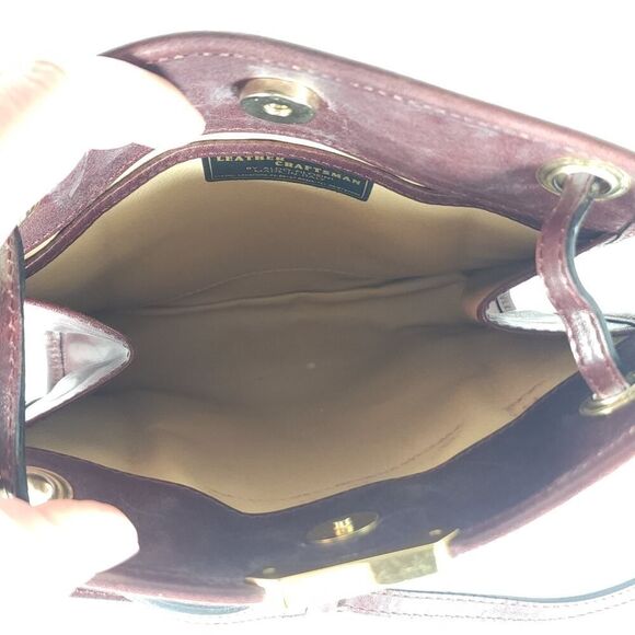 Aldo Filosini VTG Brown Leather Craftsman Crossbody Shoulder Bag Made In Italy - Picture 9 of 15